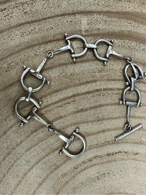 Vintage Leonore Doskow 925 Sterling Snaffle Horse Bit Bracelet